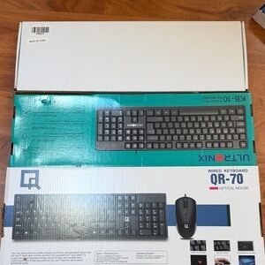 Black Wired Keyboard and Mouse Combo